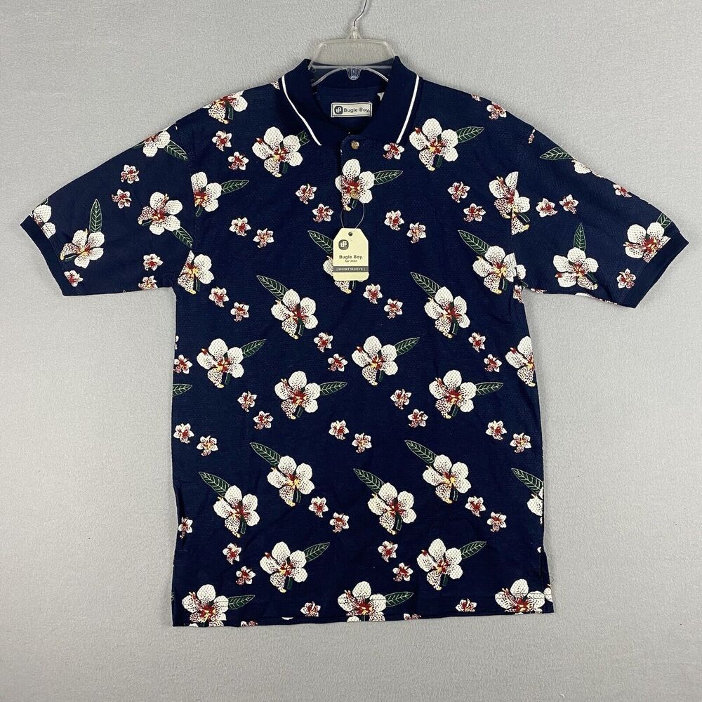 Bugle Boy Hawaiian Polo Shirt Men’s Size Small Short Sleeve Golf Vintage Aloha